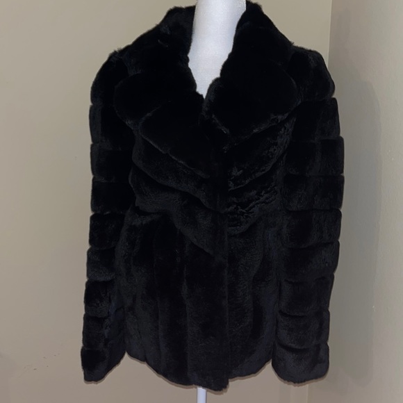 Gorski Fur Jacket Rex Rabbit Black *real fur* notch collar XS - Picture 5 of 16